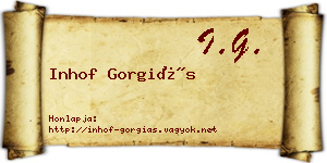 Inhof Gorgiás névjegykártya